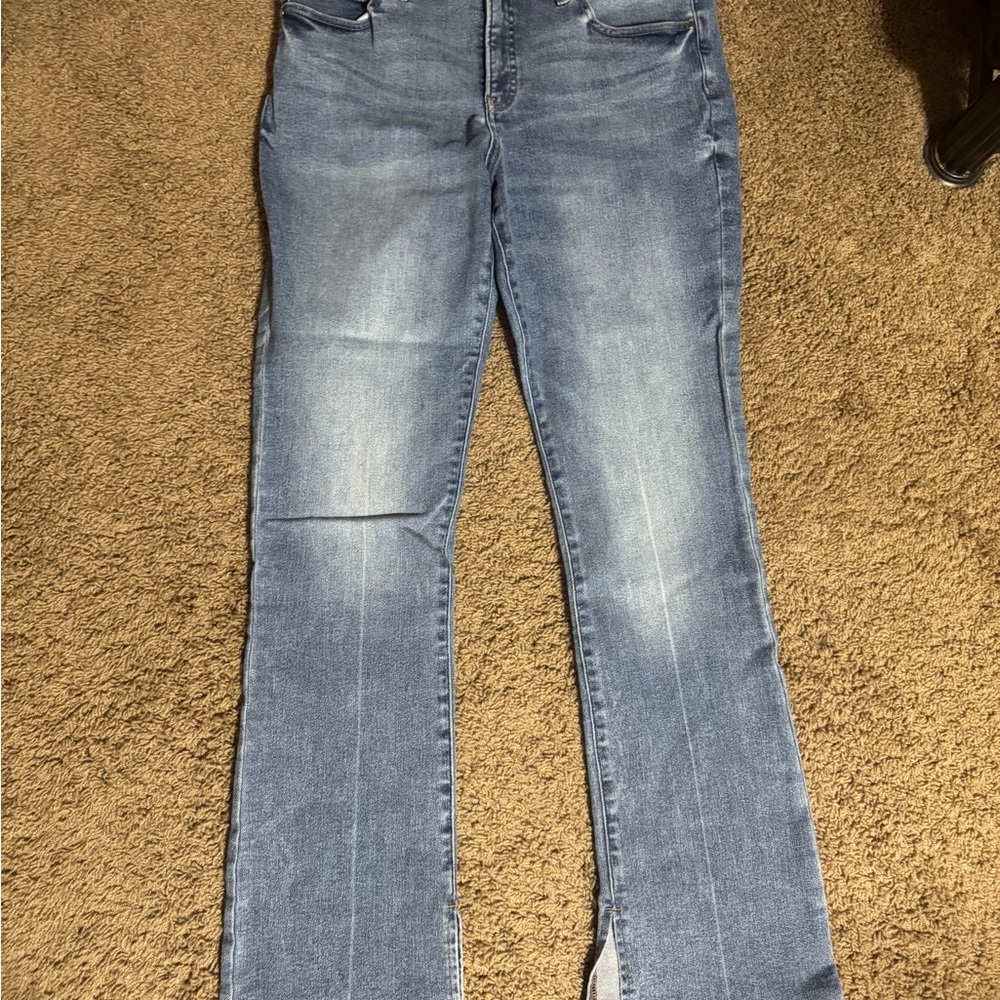 Express Medium Blue Straight Leg Jeans